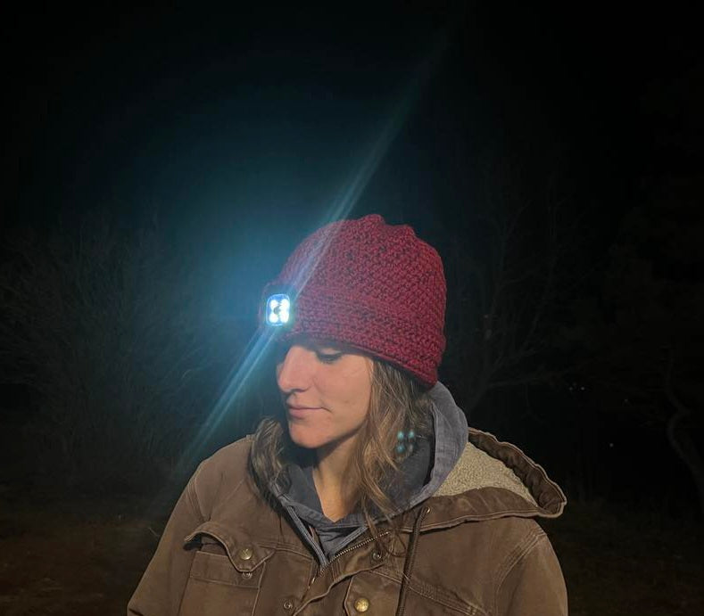 LED flashlight beanie